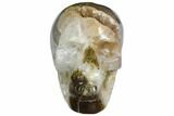 Polished Agate Skull with Quartz Crystal Pocket #148104-2